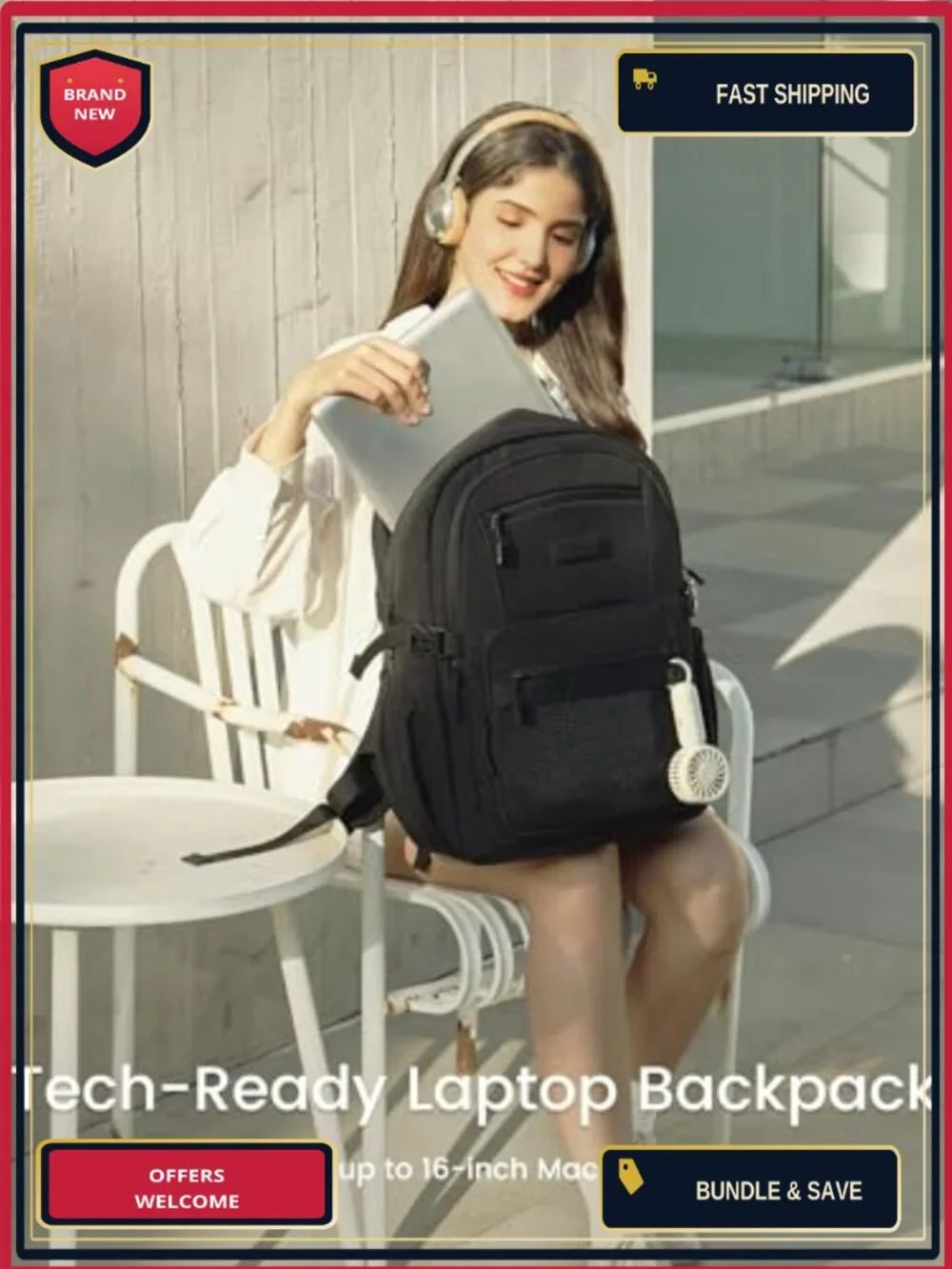LOVEVOOK Laptop Backpack 15.6 Inch Tech-Ready Work Travel Backpack with Cup